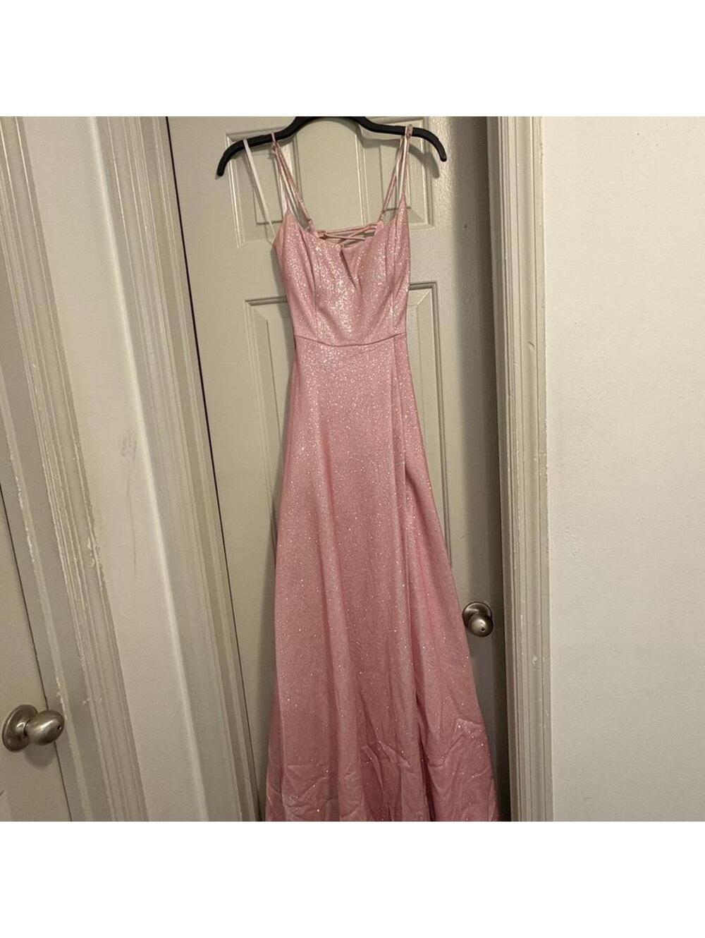 XS Pink sparkle maxi prom dress